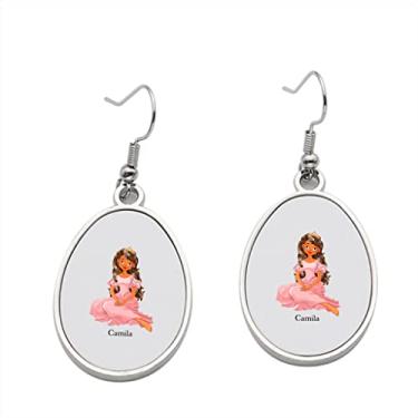 Imagem de Brinco de princesa hispânica Camila – Brincos com pingente para meninas – Presente de festa de aniversário dos namorados, Metal, Sem pedras preciosas