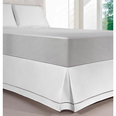 Imagem de Saia Colchão Box Ponto Palito Solteiro Branca - Kacyumara