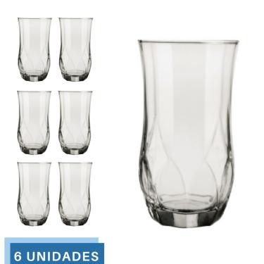 Imagem de 8 Copos Ópera Vidro Transparente Redondo 360ml Durável Nadir