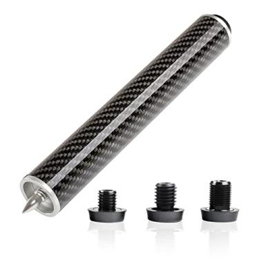 Imagem de KONLLEN Extensão de taco de sinuca com 3 para-choques, extensão de bilhar de fibra de carbono, acessórios de bilhar para mezz predador ZOKUE Jflowers Cue (fibra de carbono) (20 cm)