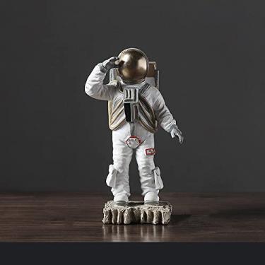Imagem de Estátua de resina estátua de astronauta animal ornamento interior decoração da sala de estar presente, F