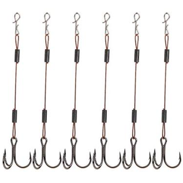 Imagem de Natudeco 6 peças nº 6 kit triplo de gancho de pesca kit de ganchos agudos kit de gancho barracuda reutilizável conjunto de linha de gancho de canto mitsubishis isca de canto gancho de isca com farpado
