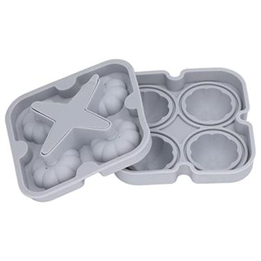 Imagem de Molde de cubo de gelo de abóbora molde de cubo de gelo de silicone grau alimentício molde de cubo de gelo para uísque Cinza