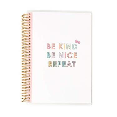 Imagem de Erin Condren Caderno espiral espiral de 17,78 cm x 22,86 cm Hello Kitty Daily Kindness and Joy (bobina dourada), capa intercambiável com 160 páginas, 80 folhas de papel moicano 80# pesado