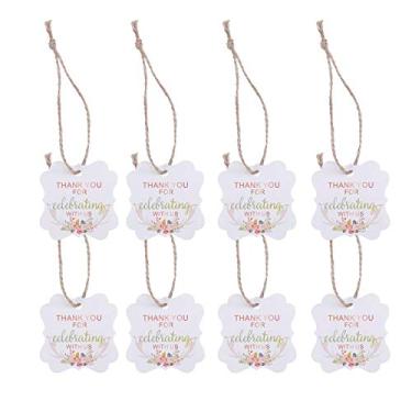 Imagem de Etiquetas de presente de agradecimento para casamento celebrando com corda decoração de festa 100 peças