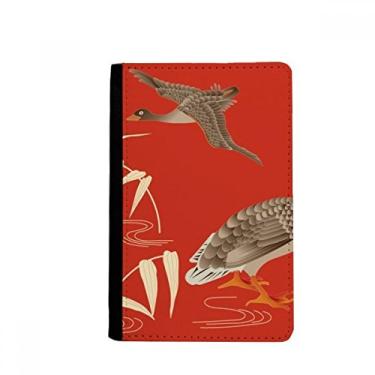Imagem de Porta-passaporte vermelho cultura japonesa outono porta-passaporte Notecase Burse carteira capa porta-cartão, Multicolor