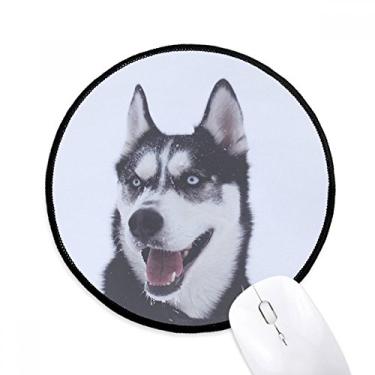Imagem de DIYthinker Tapete de mouse para computador com imagem de Husky de cachorro grande para neve e escritório