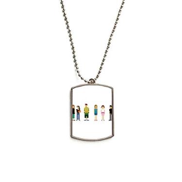 Imagem de Colar de animais de estimação com pingente de corrente de aço inoxidável Pixel dos personagens do jogo