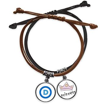 Imagem de DIYthinker Pulseira azul com emblema dos EUA, festa democrata, corda de mão, pulseira de couro princesa, Não se candidatar