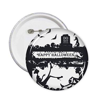 Imagem de Emblema de Halloween Corvo Fantasma Humano Broche Emblema Acessório Decoração 5 peças