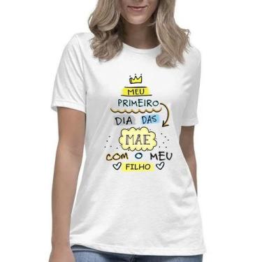 Imagem de Camiseta Feminina Primeiro Dia Das Mãe Com Meu Filho Blusa - Mago Das