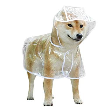 Imagem de Wination Capa de Chuva Transparente Impermeável para Cães, Capa de Chuva de Corpo Inteiro para Filhotes de Cachorro, Resistente ao Desgaste e Mordidas, Tamanho Grande