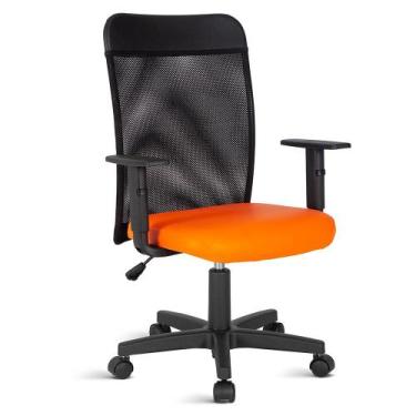 Imagem de Cadeira Diretor Com Tela No Encosto Linha Turim Laranja - Design Offic