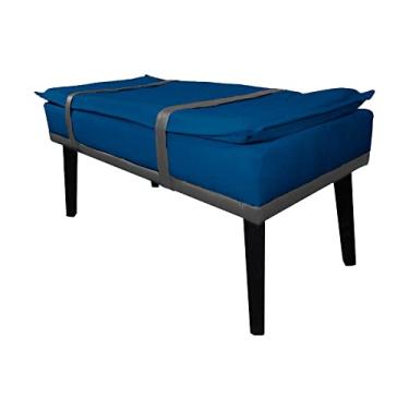 Imagem de Puff Decorativo com Cinto Cinza Suede Cores - DS Estofados
