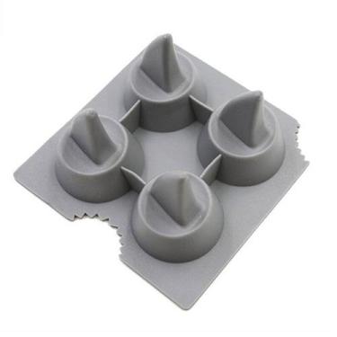 Imagem de Forma Para Gelo Formato Tubarão 4 Espaços 4cm Silicone Cinza - Kehome