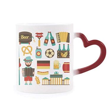 Imagem de Caneca de cerveja de futebol com salsicha de cerveja no Brasil, caneca de grés que muda de cor vermelha