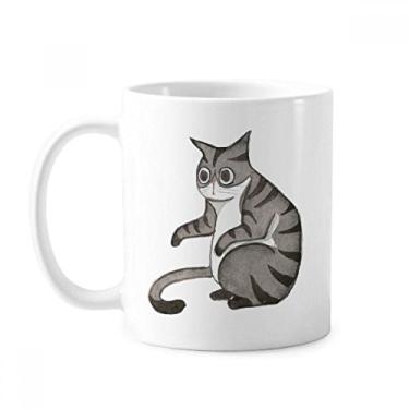 Imagem de Miaoji Pintura Dragon-Li Aquarela Gato Caneca Cerâmica Café Porcelana Copo Mesa