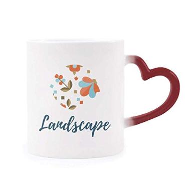 Imagem de Caneca de flor de pixel com tinta de plantas sensível ao calor, copo de grés que muda de cor vermelha