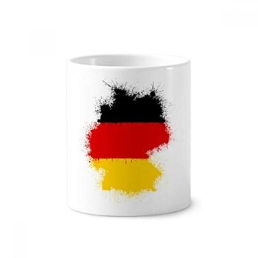 Imagem de Suporte de caneta de escova de dentes com estampa de mapa da bandeira nacional da Alemanha com suporte de cerâmica