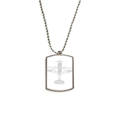 Imagem de DIYthinker Colar com pingente de placa de aço inoxidável com estrutura de arma de avião