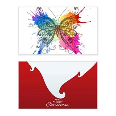 Imagem de Pintura de tinta, estilo como borboleta, feriado, Natal, cartão de parabéns, mensagem de letra de Natal