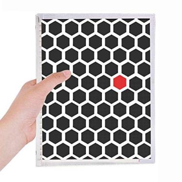 Imagem de Caderno com estampa de ilustração em grãos de arte hexagonal, folha solta, diário recarregável, papelaria