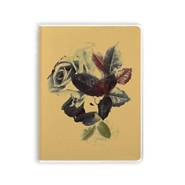 Imagem de Caderno de folhas de flores de cor de água, capa de goma