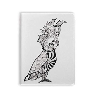 Imagem de Caderno de desenho de pássaro de papagaio fofo, capa de goma para diário de capa macia