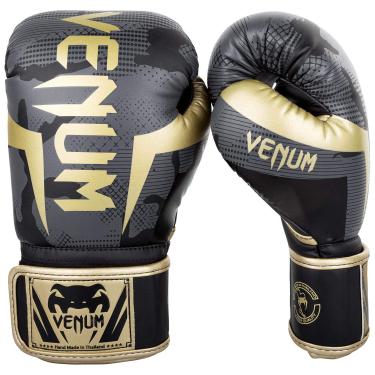 Imagem de Luvas de boxe Venum Elite, camuflado escuro/dourado