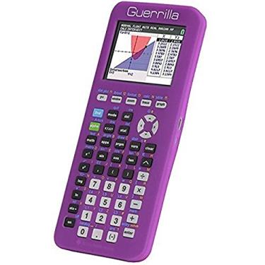 Imagem de Guerrilla Capa de silicone para Texas Instruments TI-84 Plus CE Color Edition Calculadora gráfica com protetor de tela e régua de gráfico, roxo