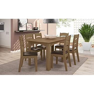 Imagem de CONJUNTO MONIQUE 1,56 COM 6 CADEIRAS - Cedro - 61C