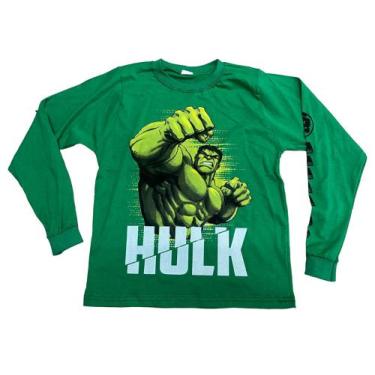 Imagem de Camiseta Hulk Blusa Manga Longa De Frio Infantil Desenho Super Herói M