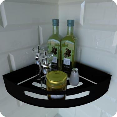 Imagem de Porta Temperos e Condimentos de Parede Preto Fosco Multiuso