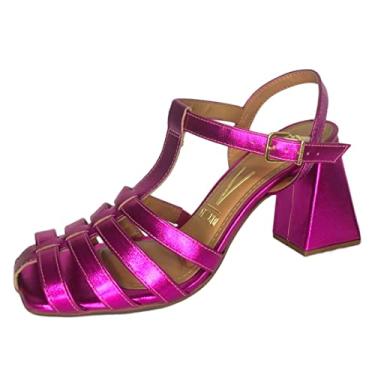 Imagem de Sandália Feminino Vizzano Metalizada Pink - 34