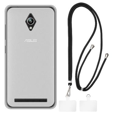 Imagem de Shantime Capa Asus Zenfone Go ZC500TG + cordões universais para celular, pescoço/alça macia de silicone TPU capa protetora para Asus Zenfone Go ZC500TG (5 polegadas)