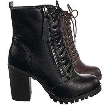 Imagem de Bota feminina SODA Malia com salto no tornozelo, Black Pu, 9