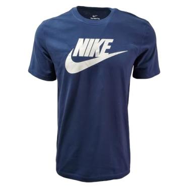Imagem de Nike Camiseta esportiva masculina com logotipo gráfico, Azul-marinho/branco, GG