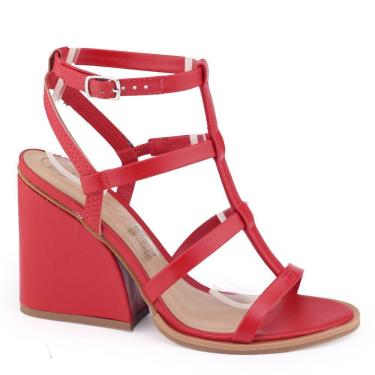 Imagem de Sandália Feminina Tanara T6922 Rústica Bloco Wellen Vermelha