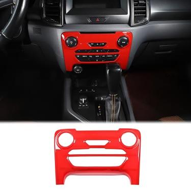 Imagem de Console de carro modo de ar condicionado ajuste volume botão botão decoração moldura compatível com Ford Ranger/Everest 2015-2022 modo ar condicionado interruptor painel guarnição capa adesivo
