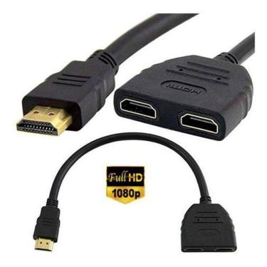 Imagem de Cabo adaptador duplicador hdmi 2x1 splitter