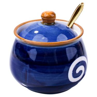 Imagem de Whitenesser Tigelas de açúcar com tampa e colheres, açucareiro de cerâmica com colher de açúcar e tampa para casa e cozinha