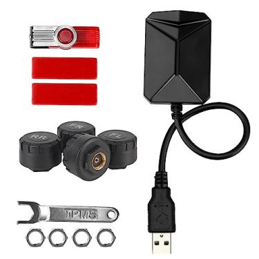 Imagem de Sensores tpms automotivos, sistema de monitoramento de pressão dos pneus, transmissão sem fio, adaptador usb, compatível com android, navegação player, monitor de alarme(External Sensors)