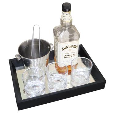 Imagem de Bandeja Espelhada Decorativa para Maquiagens Joias Perfumes Quarto Lavabo Banheiro 30x20cm