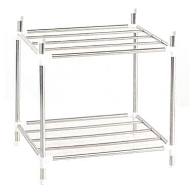 Imagem de Cremalheiras de Armazenamento de 2 Camadas, Cremalheira Empilhável Multiuso de Longa Duração da Prateleira do Contador da Cozinha para o Armário do Contador da Cozinha do Banheiro