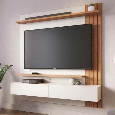 Imagem de Painel Home Suspenso 2 Portas Tv`s 65 Juriti Off White Matte Freijó