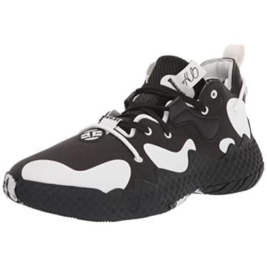 Imagem de adidas Tênis de basquete unissex Harden Vol. 6, Preto/Preto/Branco, 18 Women/12.5 Men