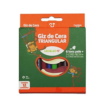 Imagem de Giz de Cera 12 Cores Triangular Color/neon/metalico Pct/12 Und - Leoeleo