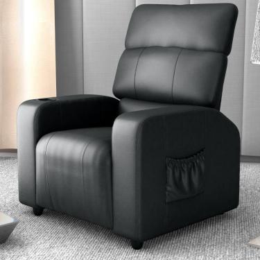Imagem de Poltrona Reclinável Para Descanso Hi Sintetico Preto