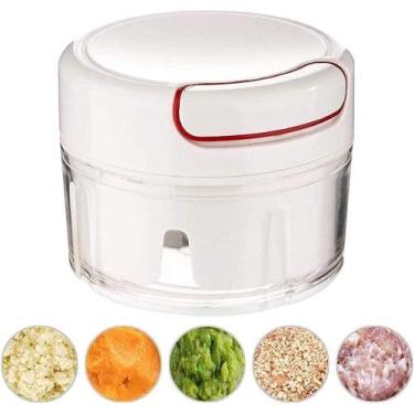 Imagem de Mini Triturador Processador Manual Moedor Para Alimentos Cebolas Legum