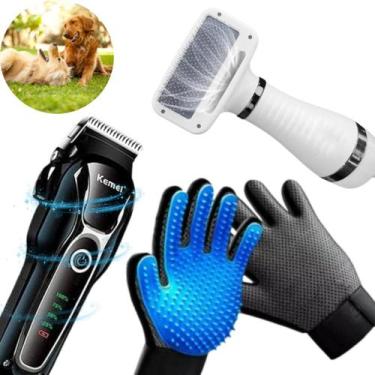 Imagem de Kit Grooming: Máquina Tosa 1991, Secador e Luva - AL, Bivolt